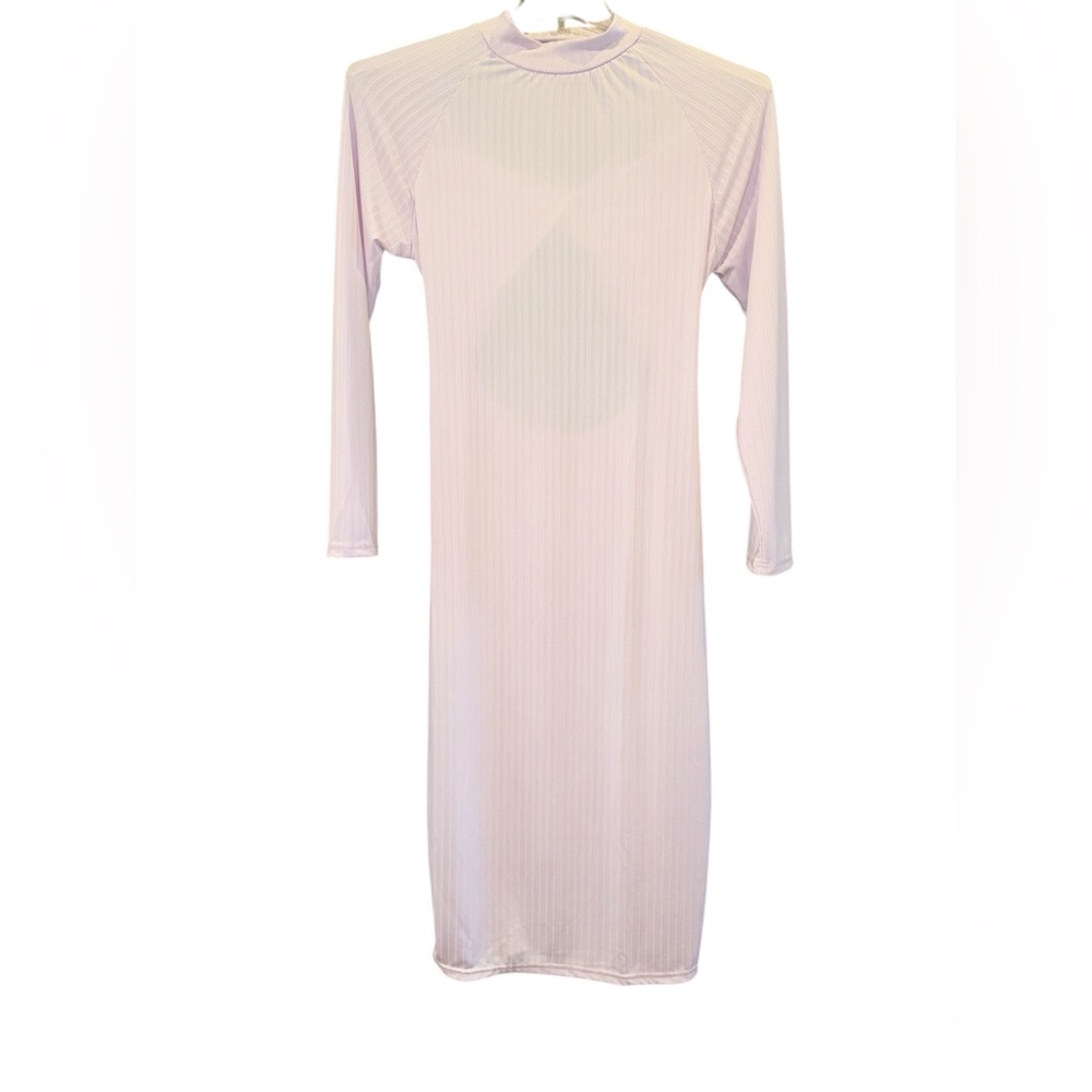 Bodycon Long Sleeve Dress in Soft Pink